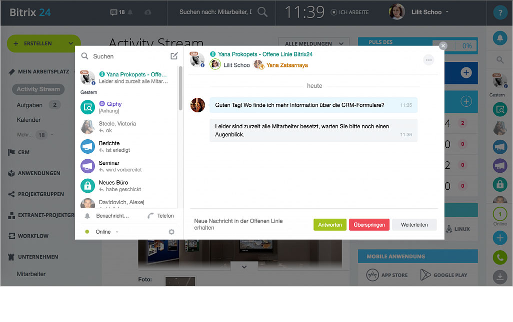 LINXYS Social Intranet Chat Bitrix24